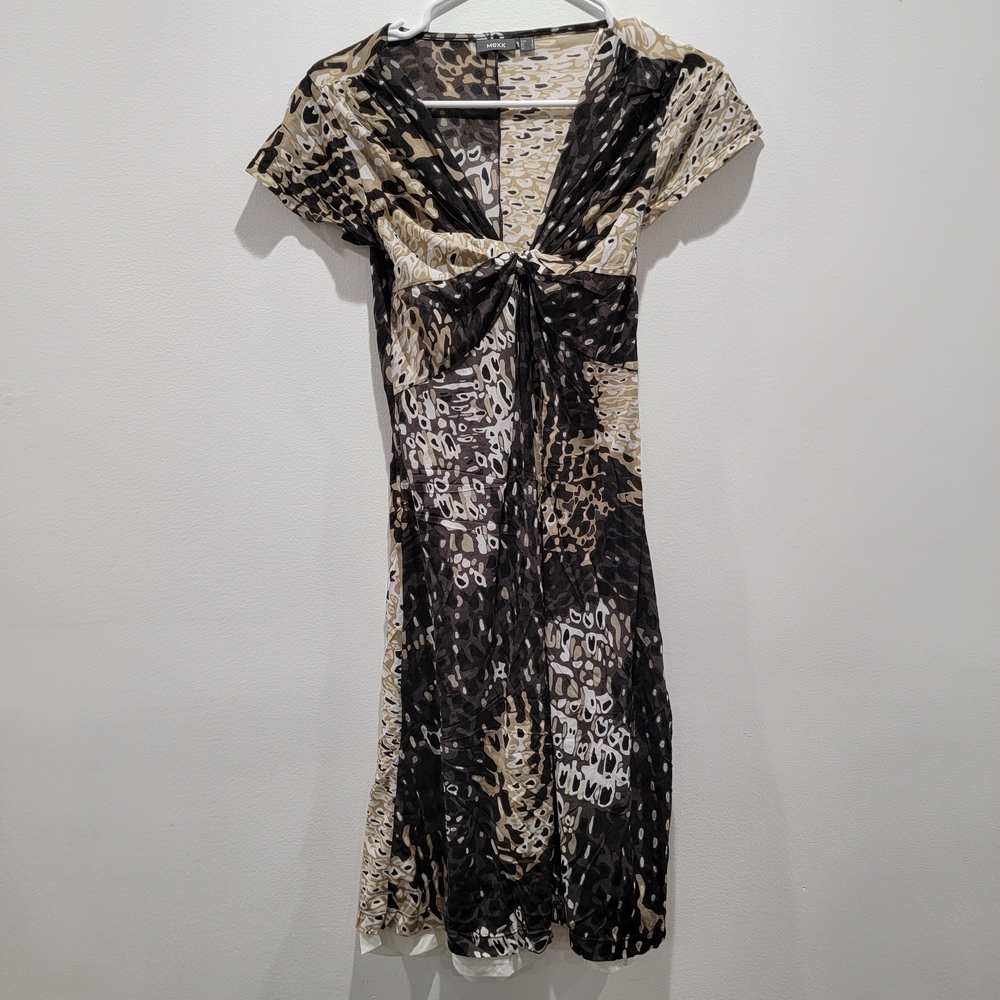 Mexx Black and Cream Midi Dress